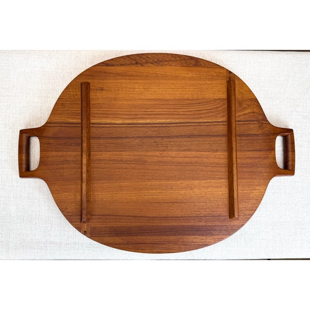 Danish Modern Large Teak Wooden Serving Tray by Jens Quistgaard for Dansk Designs For Sale In New York - Image 6 of 12