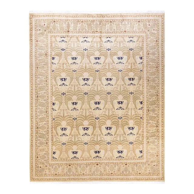 Ivory Mogul, One-of-a-Kind Hand-Knotted Area Rug in Ivory, 8' 3" x 10' 3" For Sale - Image 8 of 8