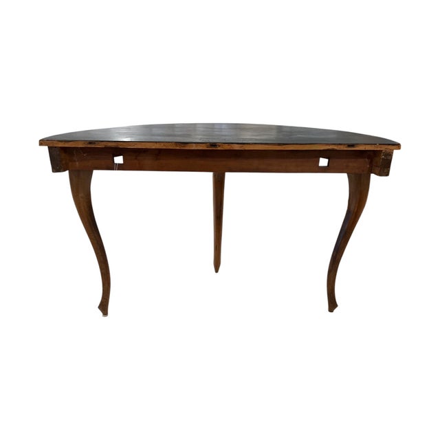 18/19th Century Swedish Pair of Walnut Antique Demilunes For Sale In New Orleans - Image 6 of 9