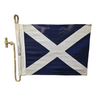 Nautical Signal Flag of Letter "M" in Shadowbox Frame For Sale