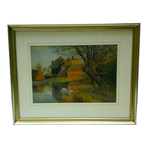 "Near Hurley on Thames" Original Watercolor Painting