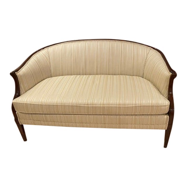 Sheraton Revival Barrel-Back Settee For Sale