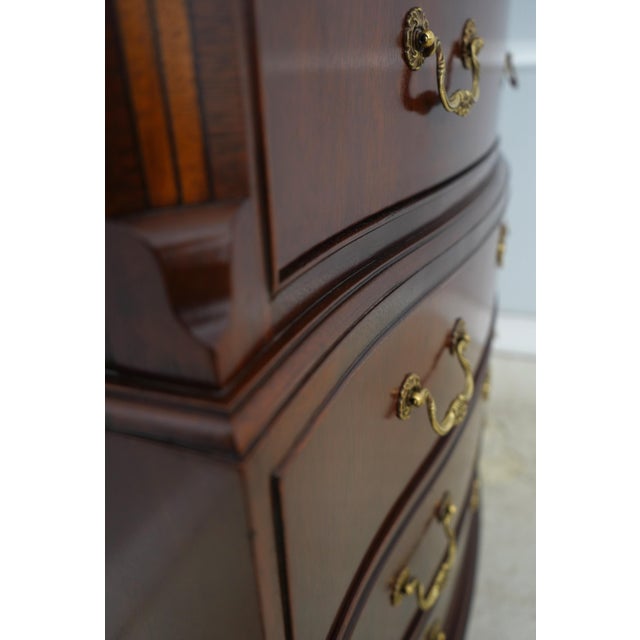 Brown Baker Mahogany Inlaid Bow Front High Chest For Sale - Image 8 of 16