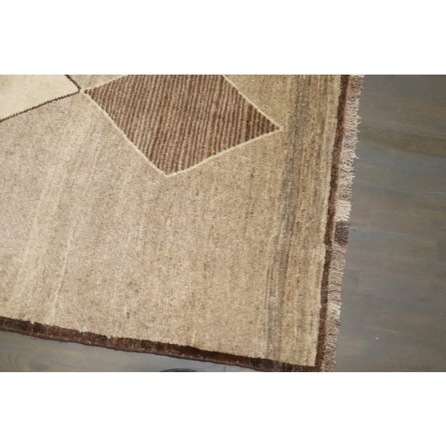 Textile Zabihi Collection Geometric Persian Gabbeh Rug For Sale - Image 7 of 9