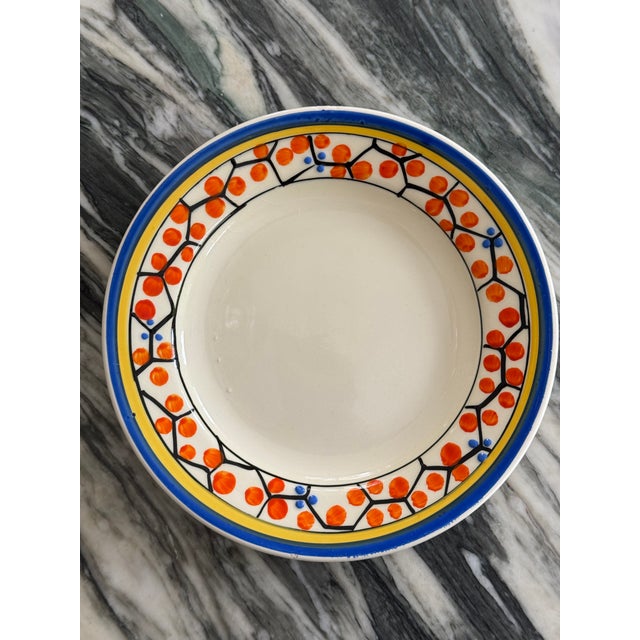 Presenting a set of 5 antique hand painted decorative plates from the Art Deco era, in the manner of Ditmar Urbach....