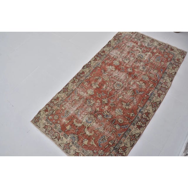 Turkish Vintage Anatolian Rug With Allover Floral Pattern For Sale - Image 3 of 10