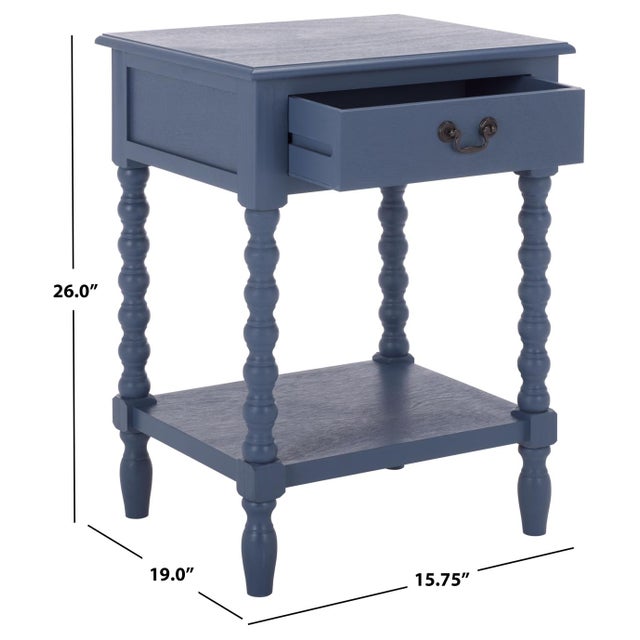 Contemporary Athena Bobbin Accent Table in Blue For Sale - Image 3 of 9