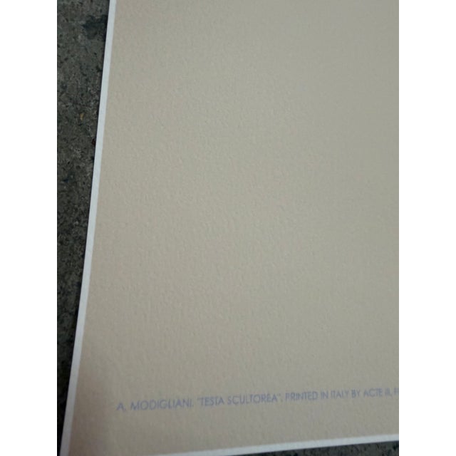 Amedeo Modigliani (1884-1920), Testa Scultorea, Printed in Italy Florence Mod057 For Sale - Image 11 of 15