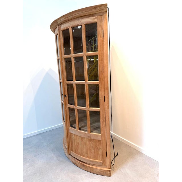 Teak Curved Display Cabinet For Sale - Image 5 of 6