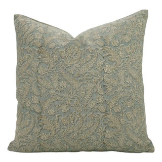 Decorative Cushion Cover 16x16 Inch Handmade Block Print- Black Forest For Sale