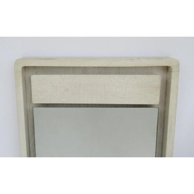 1970s Vintage C.1970's Mid-Century Modern Founder's Furniture Co. Floating Oak Mirror With Rounded Radius Corners For Sale - Image 5 of 13