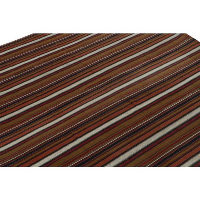 Rug & Kilim 1950s Vintage Tribal Kilim Rug in Polychromatic Stripes by Rug & Kilim For Sale - Image 4 of 7