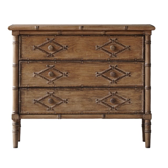 Matthew Izzo Home Faux Bamboo Three Drawer Dresser For Sale In New York - Image 6 of 6