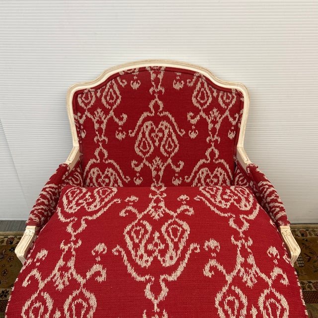 Red Ethan Allen Versailles Bergère Chair For Sale - Image 8 of 12