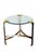 Vintage Hollywood Regency Chrome & Brass Glass-Top Side Table | Sculptural Tri-Leg Base | Art Deco Revival Accent Table...