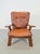 1960s Brutalist Wood Armchair with Brown Leather Upholstery, Germany, 1960s For Sale - Image 5 of 15