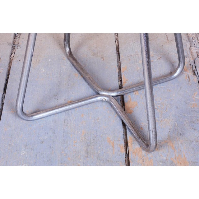 1930s Bauhaus Stool in Beech, Chrome, and Steel from Mücke-Melder, Czech, 1930s For Sale - Image 5 of 9