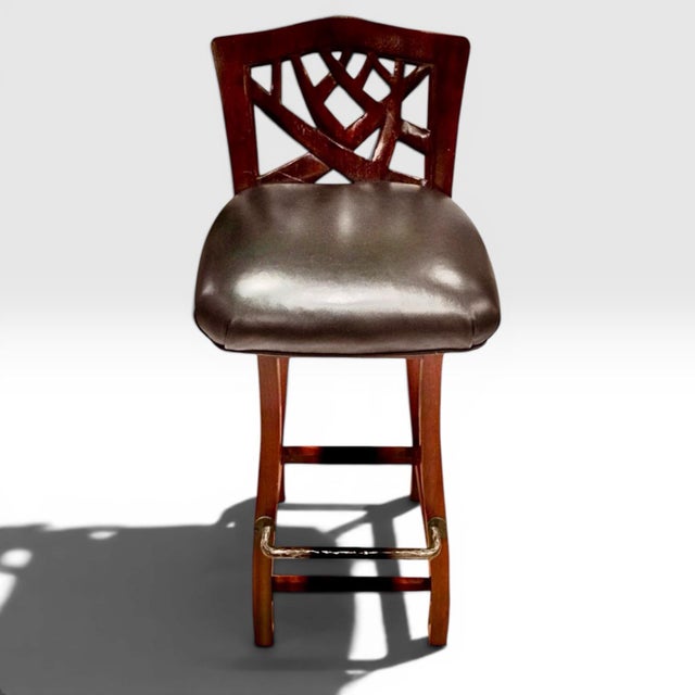 English Martin Pierce English Hedgerow Swivel Bar Counter Stools- A Set of 4 For Sale - Image 3 of 7