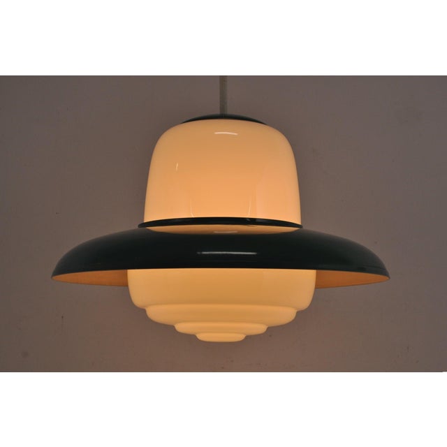 Vintage Pendant Light in Opaline, 1950s For Sale - Image 6 of 14