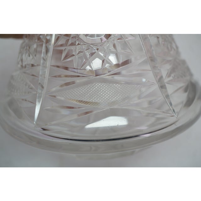 Vintage American Brilliant Cut Crystal Liquor Wine Bar Bottle Decanter For Sale - Image 11 of 17