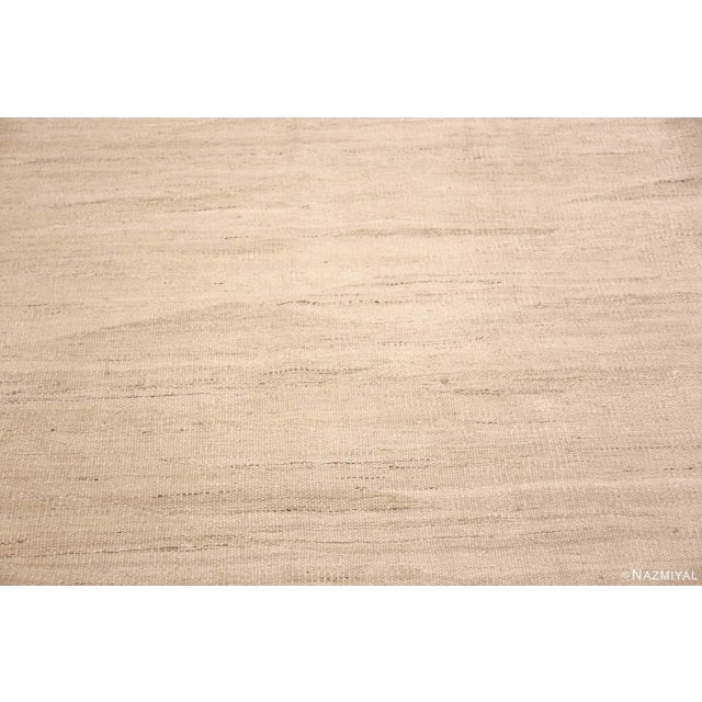 Textile Nazmiyal Collection Large Solid Cream Minimalist Modern Flatweave Kilim Rug For Sale - Image 7 of 7