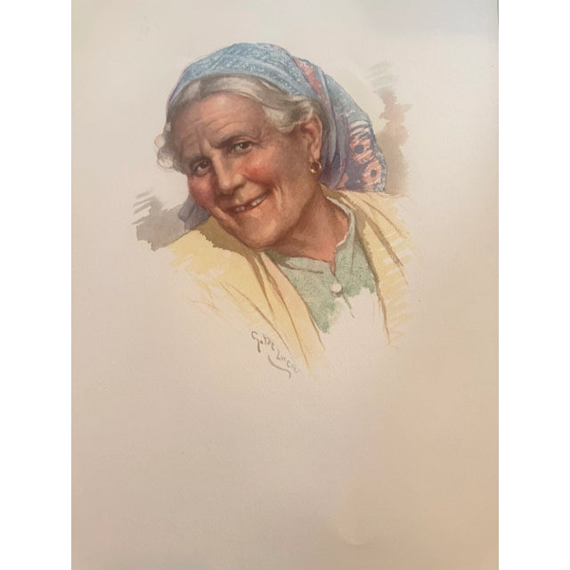 This is a vibrant and detailed print from Italy. It features a charming Italian nonna. It is ready to be framed and added...