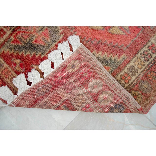 Hand-Knotted Turkish Rug Runner Extra Long Hallway Decor - 3′1″ × 13′9″ For Sale - Image 13 of 13