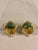 1940s Art Nouveau Green Jasper Gold Earrings, Pair For Sale - Image 4 of 6