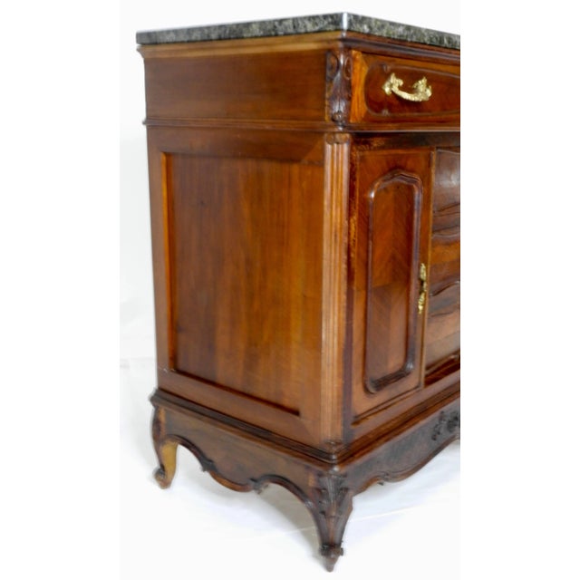 Black 19th Century French Linen Press Black Granite Top For Sale - Image 8 of 10