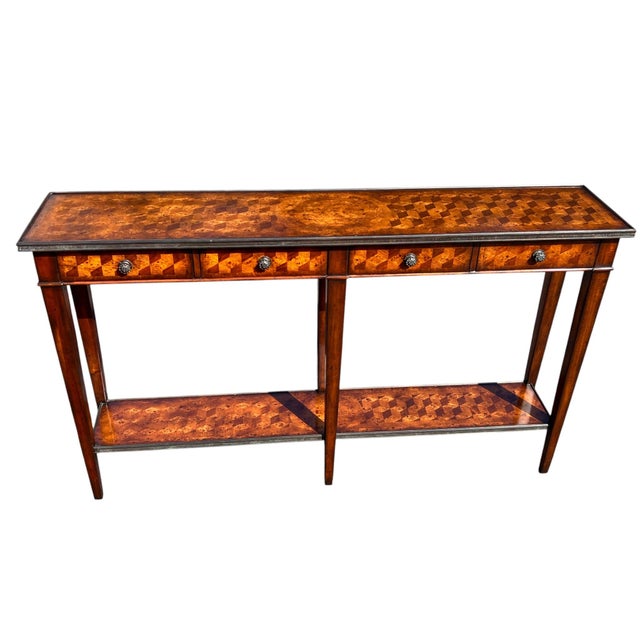Late 20th Century Theodore Alexander Parquetry Console / Sofa Table For Sale - Image 14 of 16
