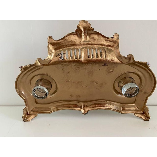 Atypical Writing Desk Set with Double Inkwells in Patinated Gilt Metal, 1890s-1910s For Sale - Image 4 of 16