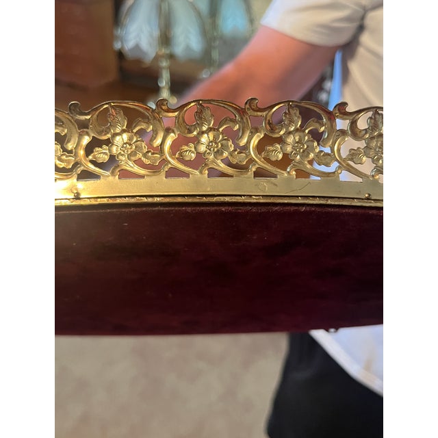 Hollywood Regency Vintage Hollywood Regency Gold Ormolu Floral Filigree Mirrored Vanity Tray For Sale - Image 3 of 3