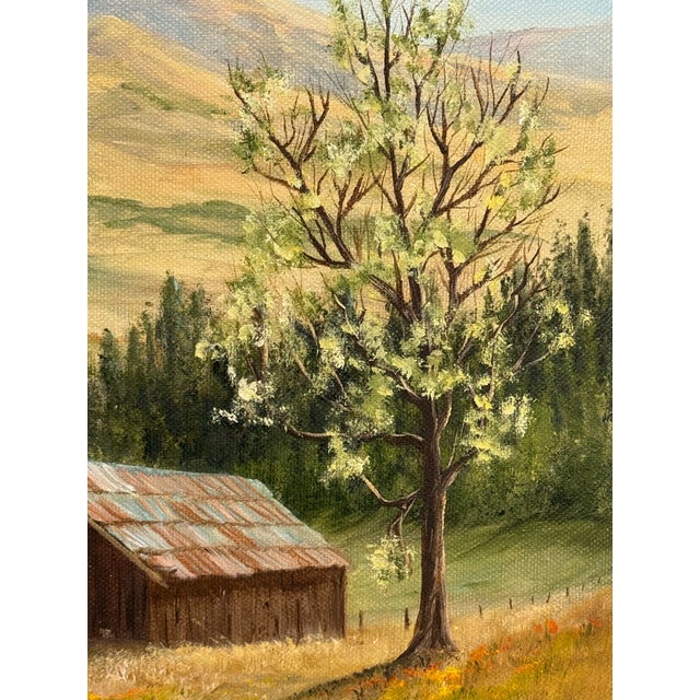 Textile Marie Blairsdale “Mount Diablo” Signed Oil on Canvas Landscape Painting For Sale - Image 7 of 12
