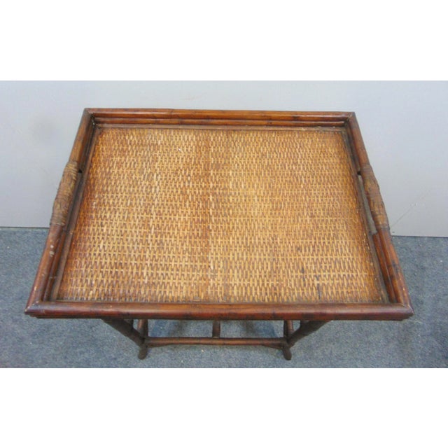 Regency Style Burnt Bamboo Wine Rack/ Serving Tray Top Chairish