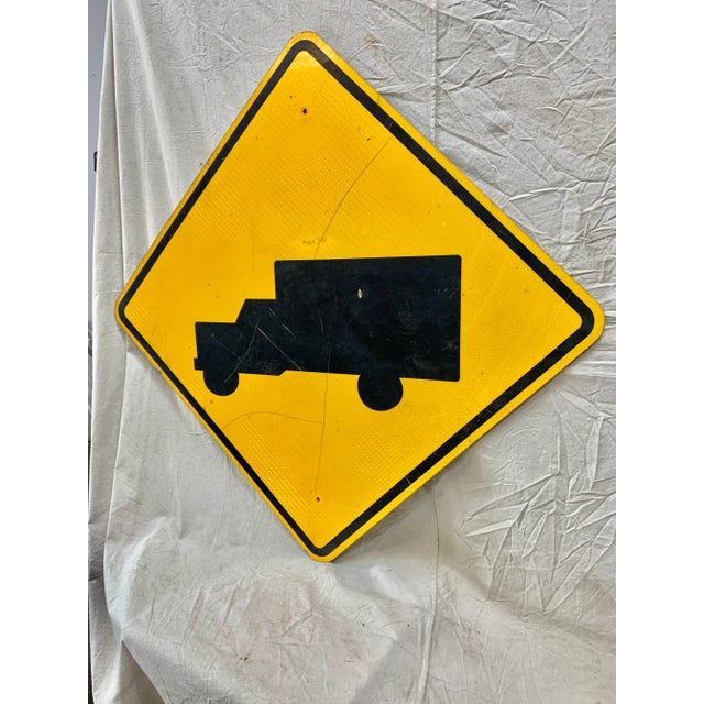 Vintage Reflective Truck Road Sign Chairish