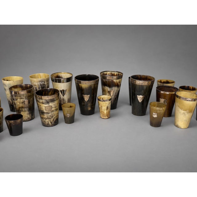 Late 19th Century Collection of 24 Antique British Horn Beakers, Including Silver-Mounted For Sale - Image 5 of 10