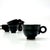 Mid-Century Modern Fab Form & Function Black Ceramic Cups by Mikasa Japan - Set of 6 For Sale - Image 3 of 5