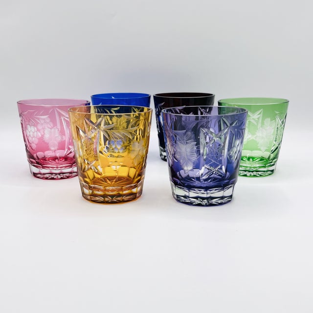 This complete harlequin set, dates to the mid-19th century, when Bohemian workshops perfected the art of coloured overlay...