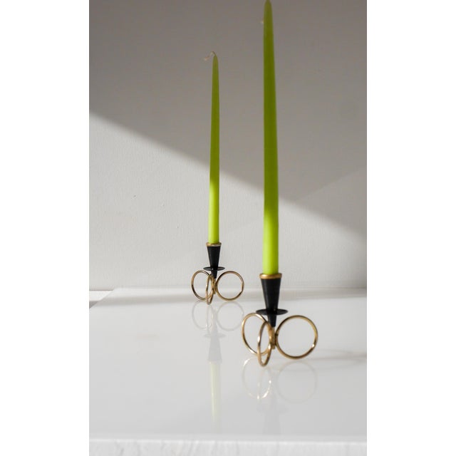 Mid-Century Modern Metal Candlestick Holders by Gunnar Ander for Ystad Metal, Sweden, Set of 2 For Sale - Image 13 of 15