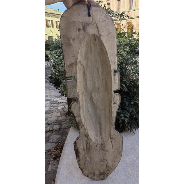 African Mask in Carved Wood, 1950s For Sale - Image 4 of 12