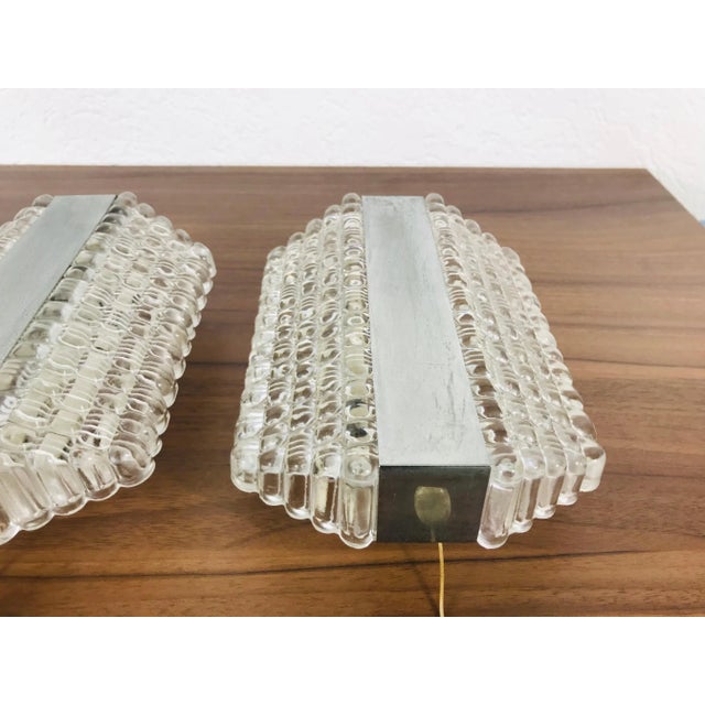 Mid-Century German Metal and Glass Sconces from Kaiser Leuchten, 1960s, Set of 2 For Sale - Image 6 of 9