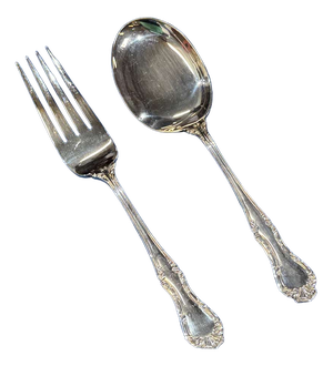 Silver-Plated Serving Cutlery with Russell Pattern from Mappin & Webb, Set of 2