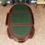 Green Leather Oval Partners Desk For Sale - Image 13 of 14