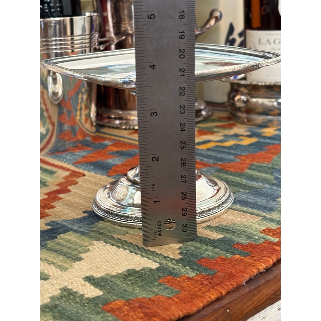 1940s Hotel Silver Plate Rare Platter Pedestal Candy Dish, “The Roosevelt Nyc” For Sale - Image 11 of 11