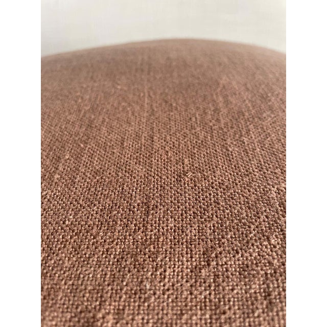 Traditional Belgian Linen Pillow Cover in Cinnamon With Insert For Sale - Image 3 of 6