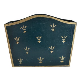 Vintage Fleur De Lys Trash Bin For Sale