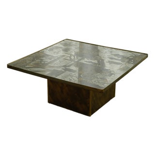 Mid-Century Modern Coffee Table by LaVerne, Brass & Pewter, 1965 For Sale