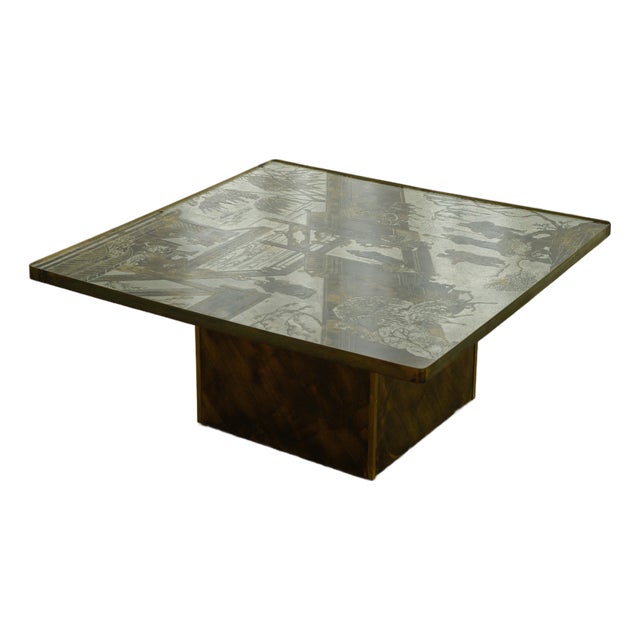 Mid-Century Modern Coffee Table by LaVerne, Brass & Pewter, 1965 For Sale