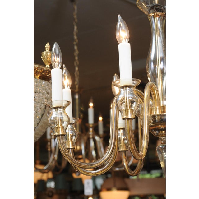 Transparent 1960s Scintillating 8-Light Venetian Glass Chandelier For Sale - Image 8 of 12