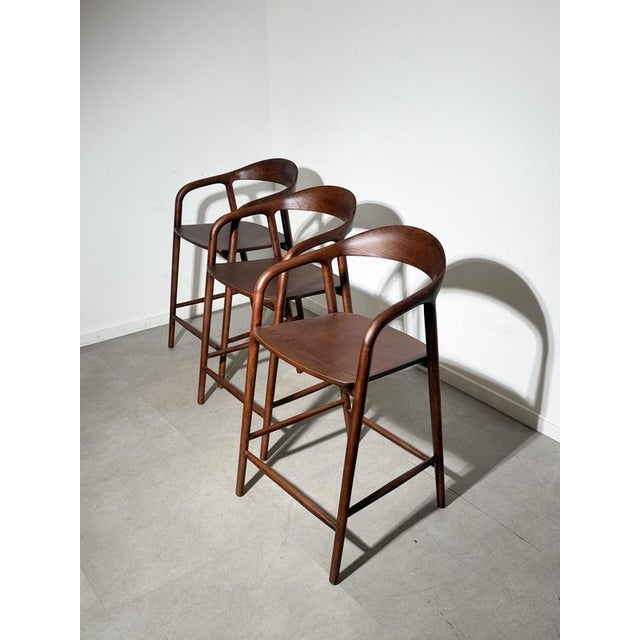 Kobe Bar Chair in Walnut Finish For Sale - Image 13 of 13